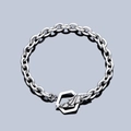 Bracelet chaîne en acier argenté avec un fermoir à bascule hexagonal unique pour hommes et femmes - Bracelet Éclair Brûlant (S763-A)