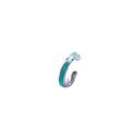 Ear cuff regolabile in argento con texture lava e inserto in smalto blu brillante - Texture Blu (X671-B)