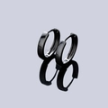 Créoles minimalistes en acier inoxydable noir avec finition polie miroir pour hommes et femmes - Noir