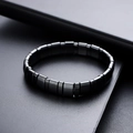 Poliertes schwarzes Hämatit-Armband mit rechteckigen Gliedern und Spiegeleffekt - Hämatit Rechteckiger Blockstil (S744-A)