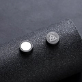 Men's black magnetic stud earrings with Celtic knot and Nordic rune laser engraving - Magnetic Clip-On (X701-A)