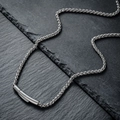 Titanium steel keel chain necklace with industrial style clasp on natural stone background - Keel Chain Steel Color (L1025-A)