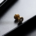 Vergoldeter Scheiben-Ohrstecker mit schwarzer Emaille und funkelndem Zirkon im Zentrum - Geometrisches Muster Strass Ohrstecker (Einzelstück)