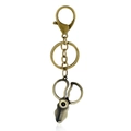 Vintage Bronze-Schlüsselanhänger mit Karabiner und detailliertem Scheren-Anhänger - Schere