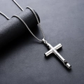 Zilveren roestvrijstalen kruisfluit ketting voor heren met stevige schakelketting - Fluitkruis Ketting (L936-G) Zilver