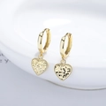 Elegante gouden S925 sterling zilveren hartoorbellen met glinsterende hamerslagafwerking - 925 zilver / Goud