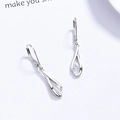 Elegant S925 sterling silver drop earrings with marquise-cut cubic zirconia in waterdrop frame - White Gold / 925 Silver
