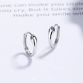 S925 sterling silver snake hoop earrings featuring green emerald zircon eyes in silver finish - 925 Silver / White Gold