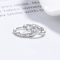 Orecchini a cerchio minimalisti in argento sterling S925 con design a catena geometrica - Argento 925 / Oro Bianco