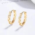 Orecchini a cerchio minimalisti in argento S925 con design a maglie di catena dorate - Argento 925 / Oro