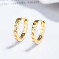 Orecchini a cerchio in argento 925 con catena cubana e finitura in oro lucido - Oro