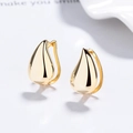 Eleganti orecchini a goccia d'acqua in argento 925 con finitura dorata lucida per lei - Argento 925 / Oro