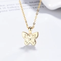 Collana minimalista in argento sterling 925 con pendente a farfalla finitura oro - Oro