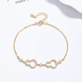 Vergoldetes 925er Silberarmband mit hohlem Flaschenkürbis und funkelnden Zirkonias - Gold