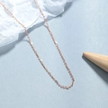Minimalistische roségoldene 925 Silber O-Kette für Damen mit eleganten dünnen Metallgliedern - 925er Silber / Roségold