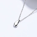 Elegant 925 sterling silver teardrop necklace with high-polish mirror finish for women - 925 Silver / White Gold