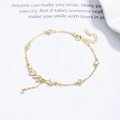 925 silver wheat ear bracelet with gold plating and zircons on white background - 925 Silver / Gold