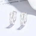 Orecchini a cerchio minimalisti in argento 999 con motivo a reticolo traforato - Argento fine 999 / Argento