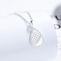 Collana a goccia d'argento con incisione a traforo e motivi a squame raffinati - Argento 925 / Argento