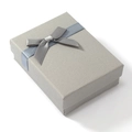 Elegant light gray jewelry gift box with satin ribbon bow for rings and necklaces - Gray