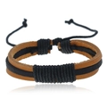 Retro geflochtenes Echtlederarmband mit verstellbarem Schiebeknoten für Damen und Herren - Vintage Geflochtener Stil (B01819)