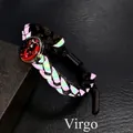 Bracciale intrecciato riflettente con segno della Vergine in nero olografico unico - Vergine