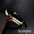 Bracciale Scorpione luminoso con cordino olografico intrecciato e ciondolo nebulosa rossa - Scorpione