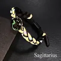 Bracciale intrecciato Sagittario con tessuto riflettente e ciondolo zodiacale - Sagittario