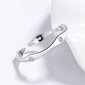 Ring aus 925er Silber mit Zirkoniasteinen und verstellbarem, offenem Design für Damen - Einstellbar Offen / Weißgold