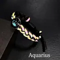 Bracciale dell'Acquario intrecciato con tessuto riflettente e ciondolo luminoso - Acquario