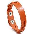 Minimalistisches orangefarbenes geflochtenes Lederarmband für Damen mit Metallschnalle - Orangerot