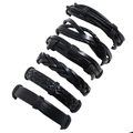 Set di 6 bracciali da uomo in pelle nera intrecciata con stili punk vintage misti - Stile Combinazione Multistrato (TZ327)