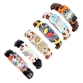 Set di bracciali in pelle intrecciata a mano con ciondoli grafici a tema retro punk - Collezione Stampe Vintage