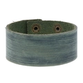 Vintage donkergroene brede leren armband voor heren met dubbele metalen drukknopen - 3CM Vintage Groen