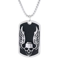 Collana da uomo in acciaio inossidabile stile punk con teschio gotico e ali - Teschio