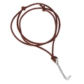 Collana vintage in pelle marrone da uomo con cordino regolabile e pendente in metallo - Cordino in Pelle Marrone con Ciondolo Argento