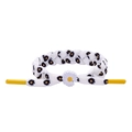 Bracelet tressé marguerite en tissu blanc avec détails jaunes pour un style minimaliste - Blanc avec Embouts Jaunes
