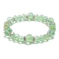 Pulsera minimalista de cuentas de cristal verde claro con separadores plateados - Verde