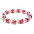 Pulsera minimalista de cuentas con cristales rojos y transparentes y detalles de plata - Rojo + Blanco