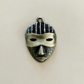Ciondolo a maschera in bronzo retrò con finitura antica per gioielli fai-da-te creativi - Maschera