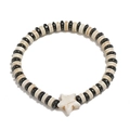 Etnische kralenarmband voor heren met witte steenschijven en ster-bedeltje - Ster Kralen Stijl (BD073)