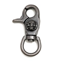 Drehbarer Karabinerverschluss in Altsilber mit Totenkopf für Taschen und Schlüssel - Totenkopf Stil (A5002)