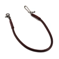 Handgewebte braune Leder-Geldbörsenkette mit Vintage-Haken für Cargo-Hosen im Retro-Stil - Dunkelbraun