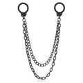Coole doppellagige, mattschwarze Handschellen-Hosenkette im Punk-Hip-Hop-Metall-Stil - Schwarz