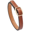 Minimalistisches Vintage Lederarmband in Braun mit goldener Metallschnalle für Damen und Herren - Retro-Braun