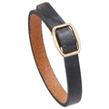 Retro Lederarmband in Schwarz mit goldenem Metallverschluss für Damen und Herren - Retro Schwarz