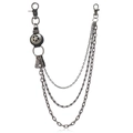 Punk vintage gelaagde tailleketting met sterhanger en karabijnhaaksluitingen - Zwart Leer