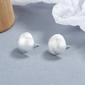 Minimalistische 925 Sterling Silber matte Kuppel Ohrstecker mit gebürsteter Oberfläche - Silber