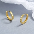 925 Silber vergoldete Creolen mit LOVE Gravur und kleinem Zirkonstein für Damen - 925er Silber / Gold
