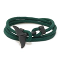 Deep green woven cord bracelet featuring a matte black whale tail clasp for a nautical look - Dark Green and Black Whale Tail